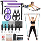 Zacro Pilates Bar with Resistance Bands, Pilates Bar with Ab Roller for Abs Workout, with 30/40/50 LBS Resistance Bands, Portable Home Gym Yoga Pilates Bar Kit for Full Body Workouts for Women and Men